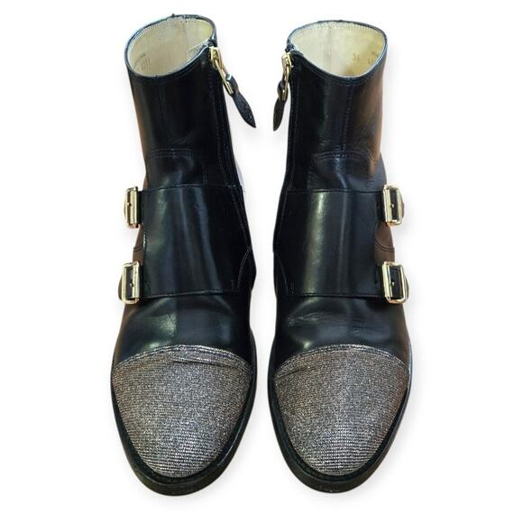 The Office of Angela Scott Mr. Dean Double Monk Strap Boot Black EU 38 US 8 - Picture 3 of 9
